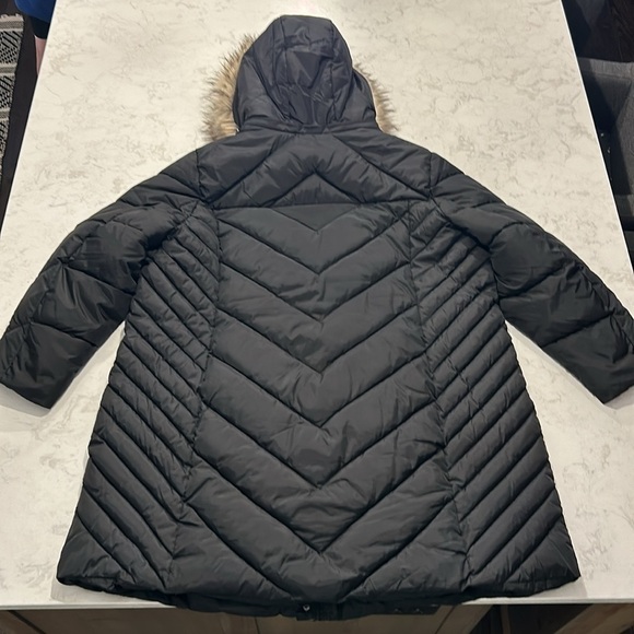 LONDON FOG 3X Black ZIP-FRONT LONG LENGTH PUFFER JACKET ZIP-OFF FUR TRIM HOOD - Picture 5 of 16